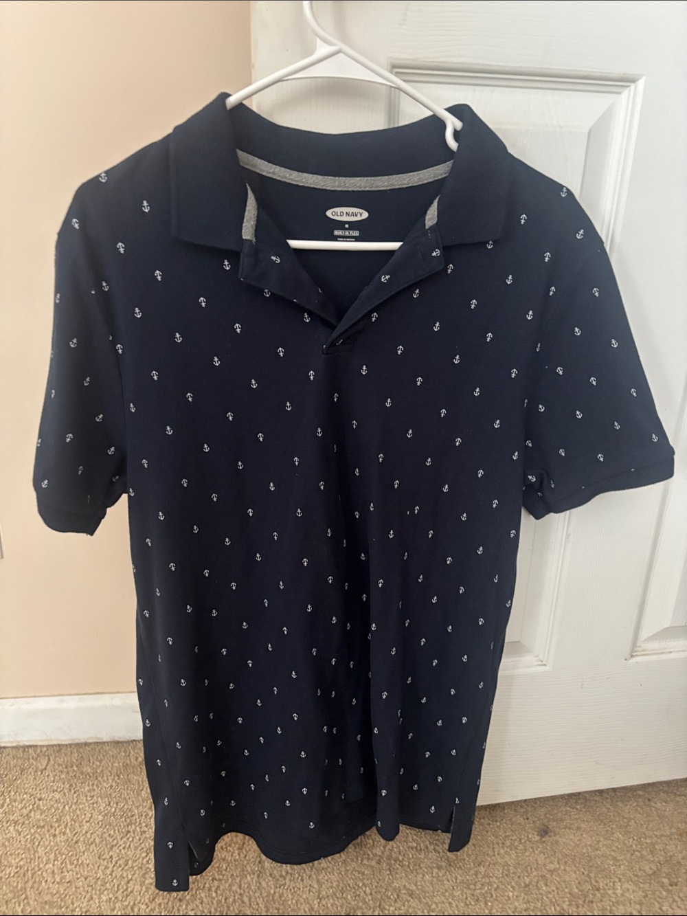 Old Navy Navy Polo with Small White Anchor Motif